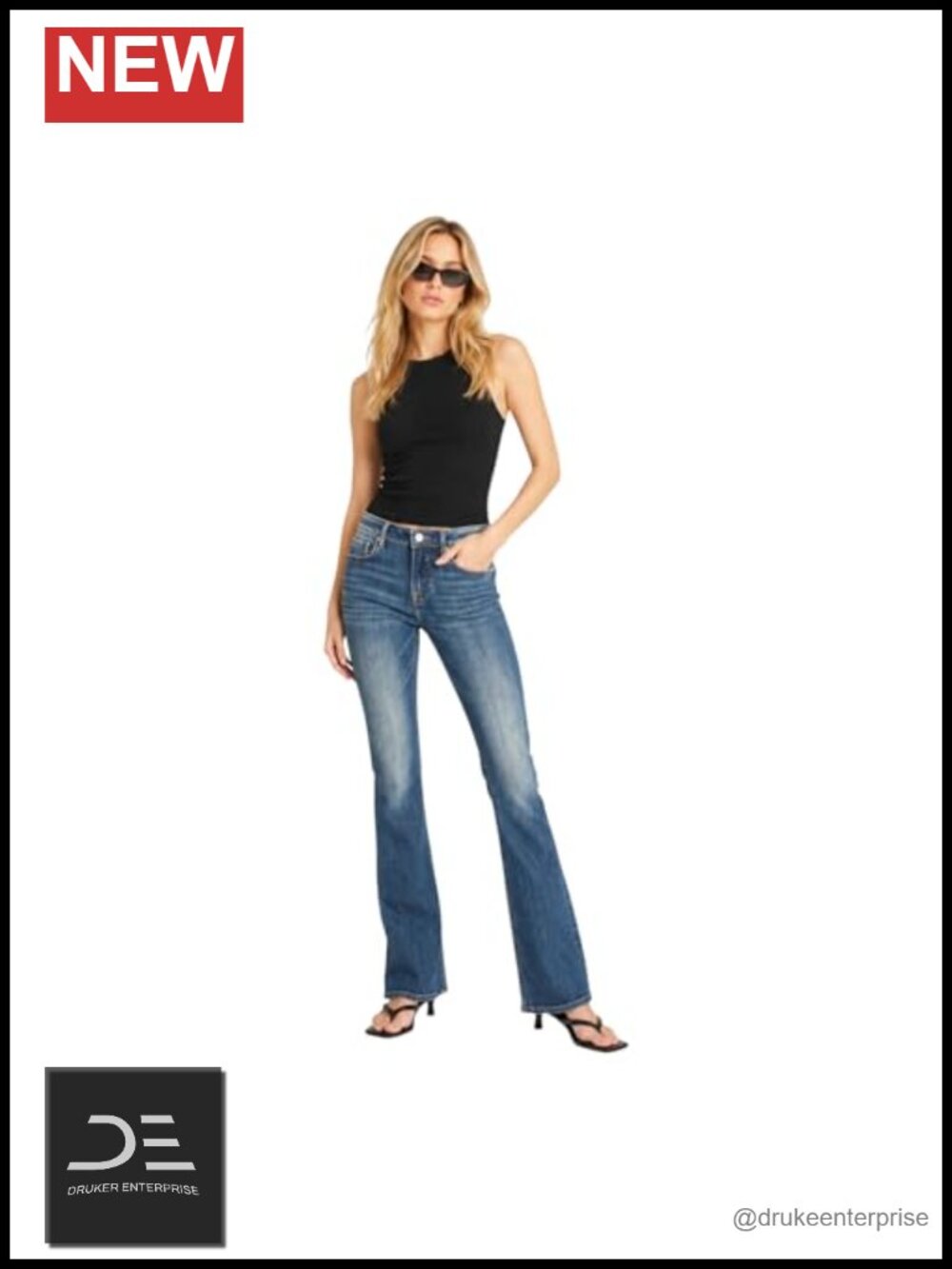 Boot Cut Jeans Mid Rise Cotton Stretch Denim BZ8RK0